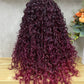 Gorgeous Wine Color Water Wave Bob Wig
