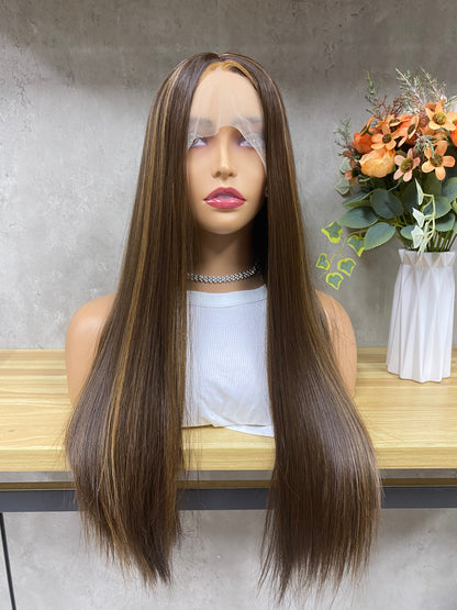 GORGEOUS MIX COLOR Piano Straight HD lace frontal Wig