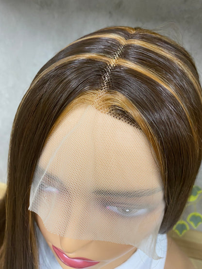 GORGEOUS MIX COLOR Piano Straight HD lace frontal Wig