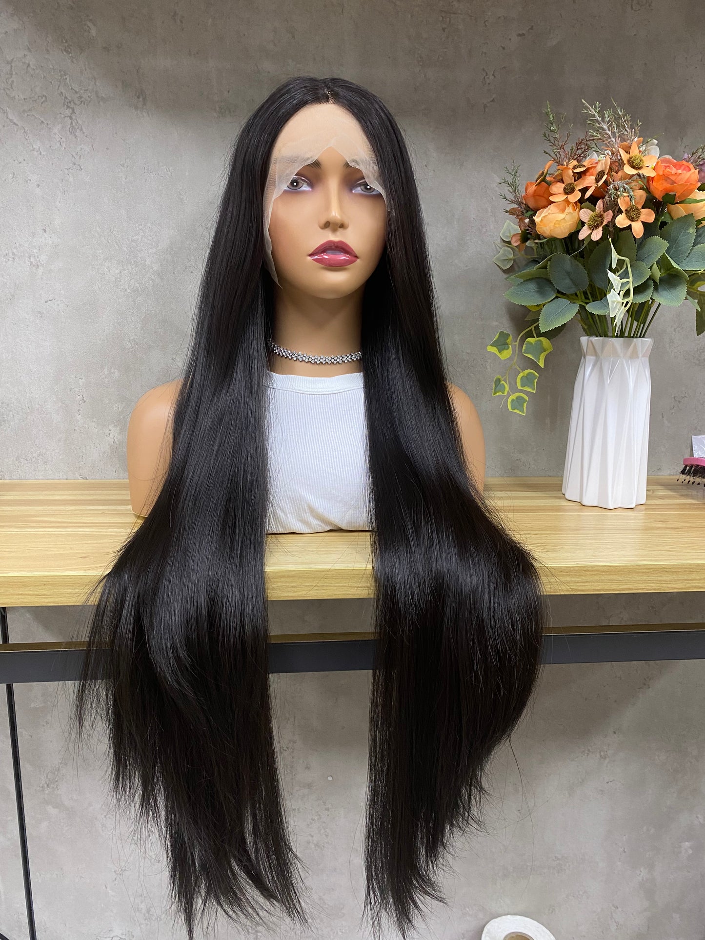 Highlight #1b Straight Lace Wig Lace Frontal Wig For Women