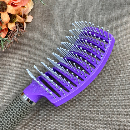 Évider brosse à cheveux cuir chevelu Massage peignes coiffure démêlant séchage rapide outil de démêlage humide sec cheveux bouclés