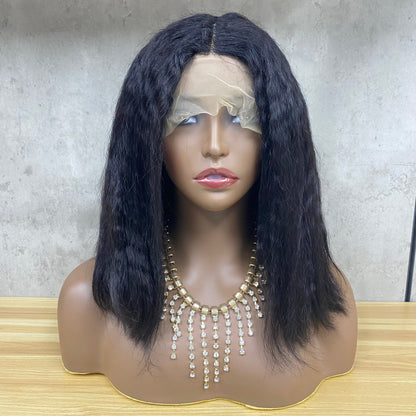 Future Remy Human Hair Yaki Staight Bob Wig