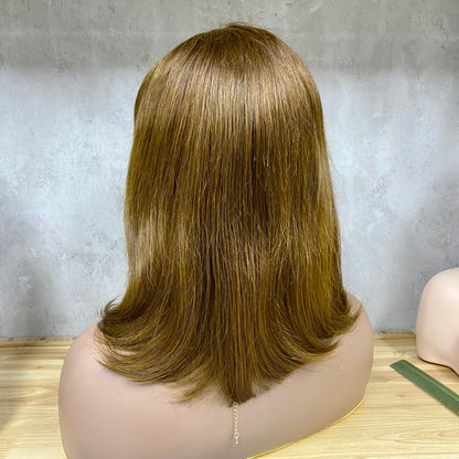 Perruque Bob Droite Cheveux Naturels Remy Human 4x4 Brune