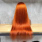 P350 Orange 4x4 Dentelle Remy Cheveux Humains Fermeture Raide Perruques