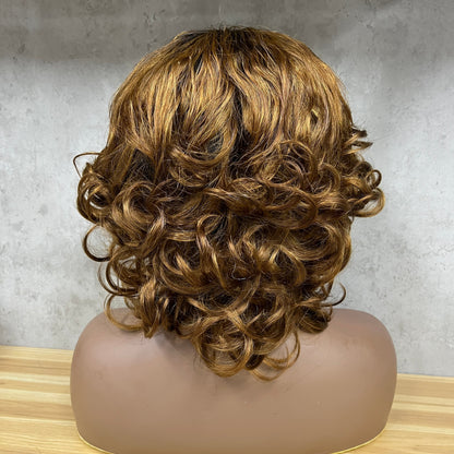 Special Texture Virgin Human Hair Egg Curly Short Hair Wigs