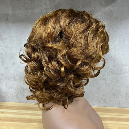 Special Texture Virgin Human Hair Egg Curly Short Hair Wigs
