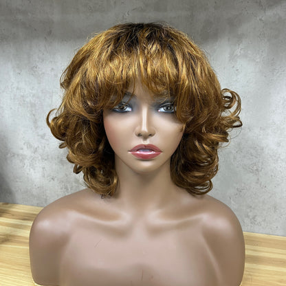 Special Texture Virgin Human Hair Egg Curly Short Hair Wigs