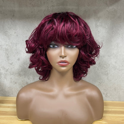 Special Texture Virgin Human Hair Egg Curly Short Hair Wigs