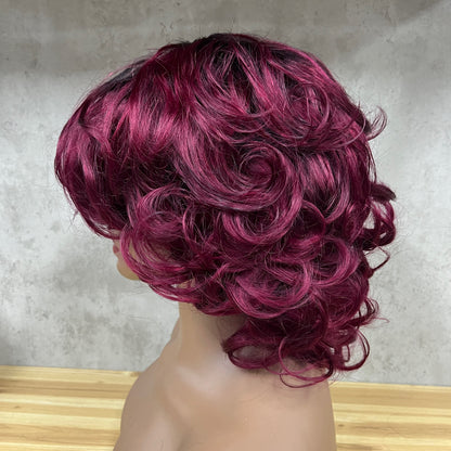 Special Texture Virgin Human Hair Egg Curly Short Hair Wigs