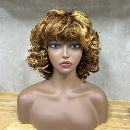 Special Texture Virgin Human Hair Egg Curly Short Hair Wigs