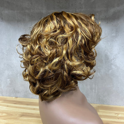 Special Texture Virgin Human Hair Egg Curly Short Hair Wigs