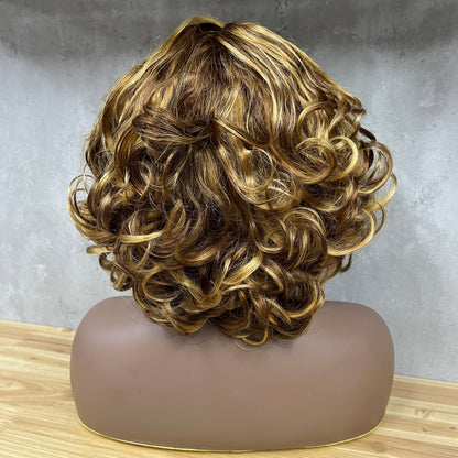 Special Texture Virgin Human Hair Egg Curly Short Hair Wigs