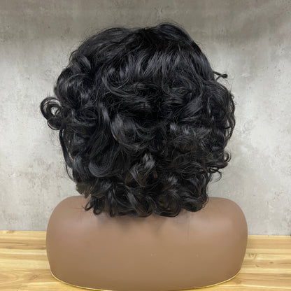 Special Texture Virgin Human Hair Egg Curly Short Hair Wigs