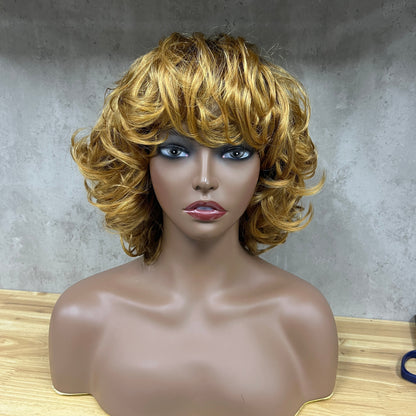 Special Texture Virgin Human Hair Egg Curly Short Hair Wigs