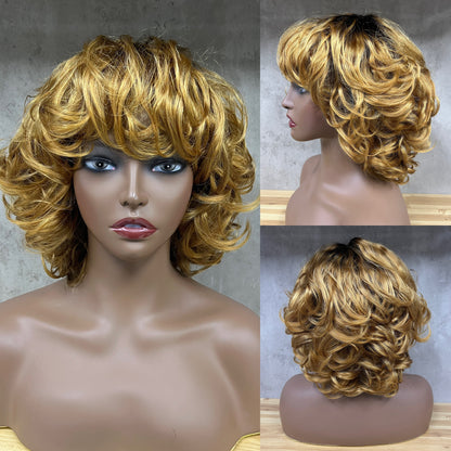 Special Texture Virgin Human Hair Egg Curly Short Hair Wigs