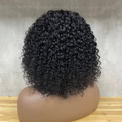 Perruque à franges de cheveux humains bouclés crépus Nuture
