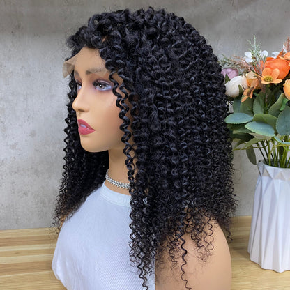 Perruques Afro Bouclées de Cheveux Humains Remy Lace Nature 4x4