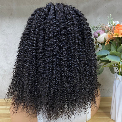 Perruques Afro Bouclées de Cheveux Humains Remy Lace Nature 4x4