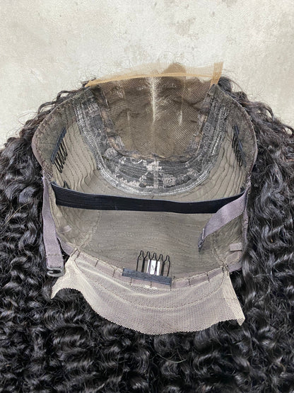 Perruques Afro Bouclées de Cheveux Humains Remy Lace Nature 4x4