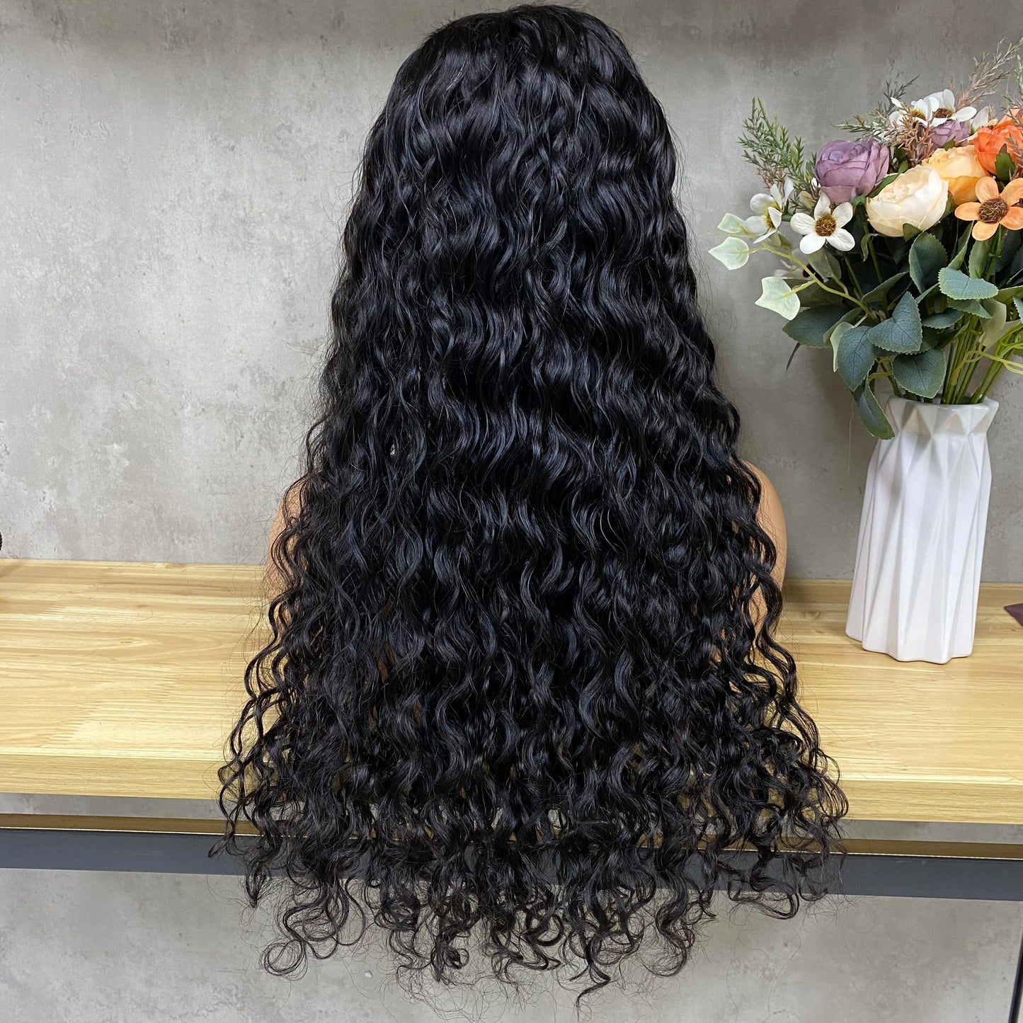 Nature T-Part Frontal Remy Human Hair Water Wave Hair Wigs