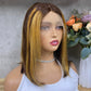 Special Piano Remy Human Hair Straight T-Part Frontal Wigs