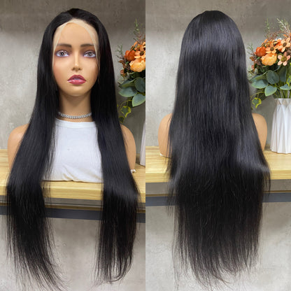 Peruca de Cabelo Humano Remy Liso Comprido Nature 13x4 Lace Frontal