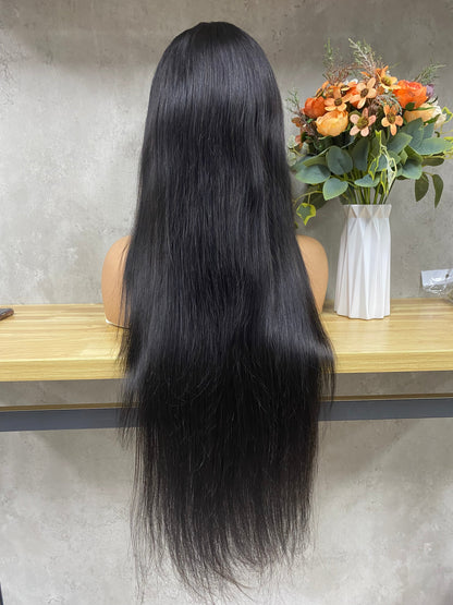 Peruca de Cabelo Humano Remy Liso Comprido Nature 13x4 Lace Frontal