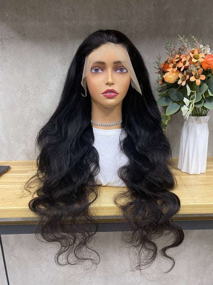 Nature 13x4 Lace Frontal Remy Human Hair Body Wave Long Hair Wigs