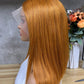Special Orange T-Part Frontal Remy Human Hair Straight Hair Bob Wigs