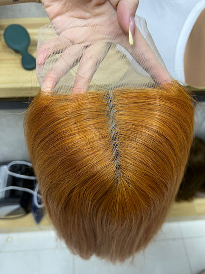 Special Orange T-Part Frontal Remy Human Hair Straight Hair Bob Wigs