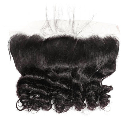 Lâche Vague 100% Cheveux Humains 13x4 Dentelle Frontale Noir Naturel