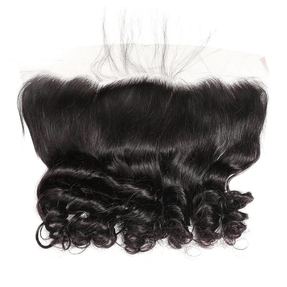 Loose Wave Remy Human Hair 13x4 Lace Frontal Natural Black