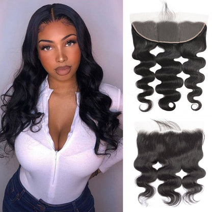 Body Wave Cheveux Humains Remy 13x4 Lace Frontal Noir Naturel