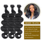 Body Wave Remy Human Hair 3 Bundles With 13x4 Lace Frontal Natural Black