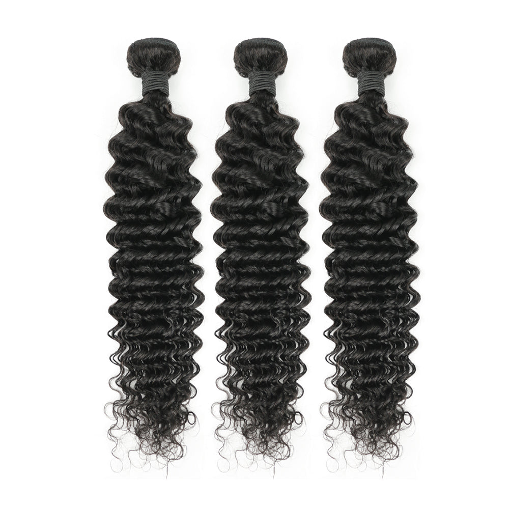Deep Wave Remy Hair Deep Wave Remy Human Hair 3 Bundles Natural Black – GuaranteeHair