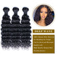 Deep Wave 100% Human Hair 3 Bundles With 13x4 Lace Frontal Natural Black