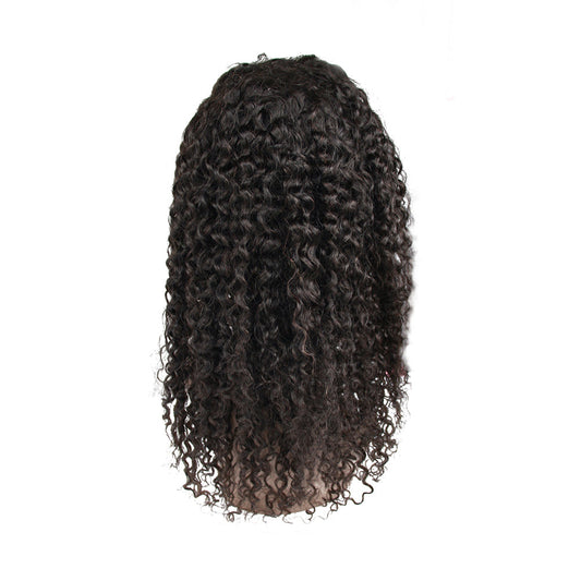 Perruque frontale en dentelle crépue bouclée 13x4 de couleur naturelle