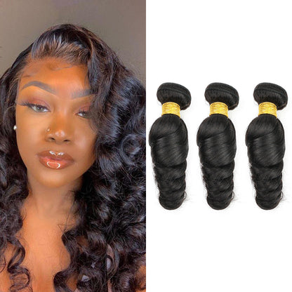 Loose Wave 100% Cheveux Humains 3 Faisceaux Noir Naturel