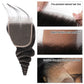 Vague lâche 100 % cheveux humains 3 faisceaux avec fermeture à lacet 4x4 noir naturel