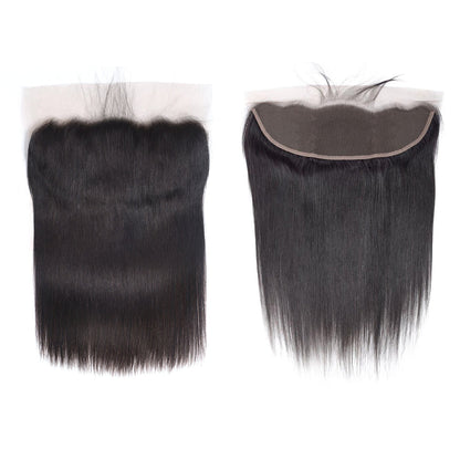 Lisse 100% Cheveux Humains 13x4 Lace Frontal Noir Naturel