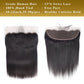 Lisse 100% Cheveux Humains 13x4 Lace Frontal Noir Naturel