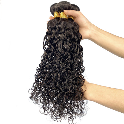Guaranteehair Vague d'eau Double Trame Brésilienne Vierge Bundles de Cheveux Humains GHA8WW01