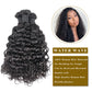 Water Wave 100% Human Hair 3 Bundles With 13x4 Lace Frontal Natural Black